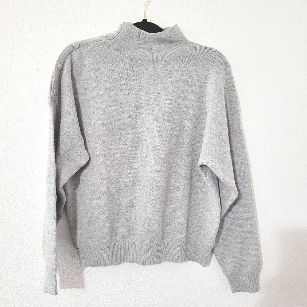(V65) Otherside Long Sleeve Pullover Sweater Button Shoulder Details Women's Med